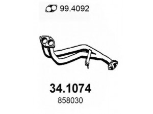 ASSO 34.1074 išleidimo kolektorius 
 Išmetimo sistema -> Išmetimo vamzdžiai
858015, 858030, 90466407, 90499227