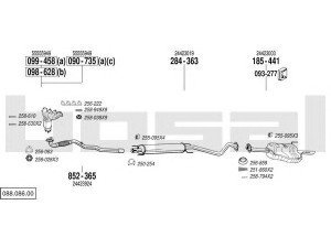 BOSAL 088.086.00 išmetimo sistema 
 Išmetimo sistema -> Išmetimo sistema, visa