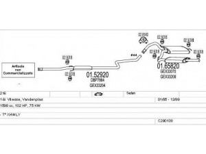 MTS C290138008559 išmetimo sistema 
 Išmetimo sistema -> Išmetimo sistema, visa