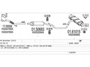 MTS C020379013563 išmetimo sistema 
 Išmetimo sistema -> Išmetimo sistema, visa