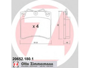 ZIMMERMANN 20652.180.1 stabdžių trinkelių rinkinys, diskinis stabdys 
 Techninės priežiūros dalys -> Papildomas remontas
701 698 151 B