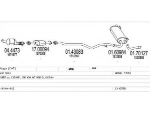 MTS C110756011023 išmetimo sistema 
 Išmetimo sistema -> Išmetimo sistema, visa