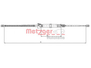 METZGER 10.9032 trosas, stovėjimo stabdys 
 Stabdžių sistema -> Valdymo svirtys/trosai
6Q0 609 721M, 6Q0 609 721N, 6Q0 609 721B