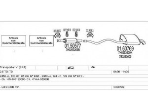 MTS C380799010855 išmetimo sistema 
 Išmetimo sistema -> Išmetimo sistema, visa