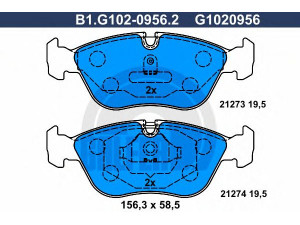 GALFER B1.G102-0956.2 stabdžių trinkelių rinkinys, diskinis stabdys 
 Techninės priežiūros dalys -> Papildomas remontas
271587, 271859, 272343, 30648381