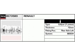 DELCO REMY DC73580 stabdžių apkaba 
 Dviratė transporto priemonės -> Stabdžių sistema -> Stabdžių apkaba / priedai
8252972, 7701 207 477