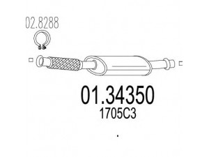 MTS 01.34350 priekinis duslintuvas 
 Išmetimo sistema -> Duslintuvas
1705C3
