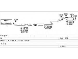 MTS C240223009032 išmetimo sistema 
 Išmetimo sistema -> Išmetimo sistema, visa