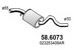 ASSO 58.6073 vidurinis duslintuvas 
 Išmetimo sistema -> Duslintuvas
023253409AR, 074253409AD, JZW253409F