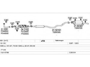 MTS C200134000210 išmetimo sistema 
 Išmetimo sistema -> Išmetimo sistema, visa