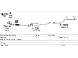 MTS C220017022346 išmetimo sistema 
 Išmetimo sistema -> Išmetimo sistema, visa