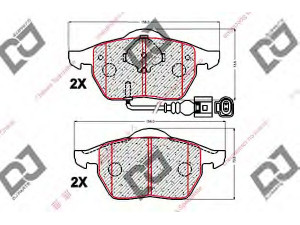 DJ PARTS BP2047 stabdžių trinkelių rinkinys, diskinis stabdys 
 Techninės priežiūros dalys -> Papildomas remontas
1J0698151K, 1J0698151M, 8N0698151A