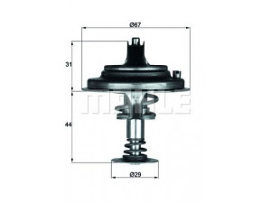 MAHLE ORIGINAL TX 26 71D1 termostatas, aušinimo skystis 
 Aušinimo sistema -> Termostatas/tarpiklis -> Thermostat