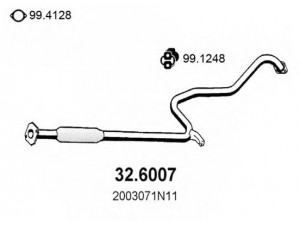 ASSO 32.6007 vidurinis duslintuvas 
 Išmetimo sistema -> Duslintuvas
2003071N10, 2003071N11, 2003097N10