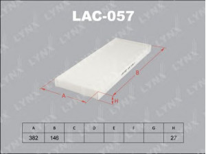 LYNXauto LAC-057 filtras, salono oras 
 Techninės priežiūros dalys -> Techninės priežiūros intervalai
3B0 091 800, 893 091 400 A, 893 091 700