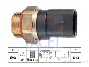 FACET 7.5230 temperatūros jungiklis, radiatoriaus ventiliatorius 
 Aušinimo sistema -> Siuntimo blokas, aušinimo skysčio temperatūra
1264 50, 1307077080, 1264 50