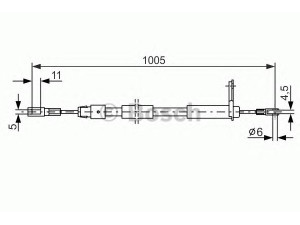 BOSCH 1 987 477 628 trosas, stovėjimo stabdys 
 Stabdžių sistema -> Valdymo svirtys/trosai
170 420 03 85, A 170 420 03 85