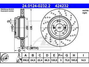 ATE 24.0124-0232.2 stabdžių diskas 
 Dviratė transporto priemonės -> Stabdžių sistema -> Stabdžių diskai / priedai
34 21 2 283 388, 34 21 2 283 804