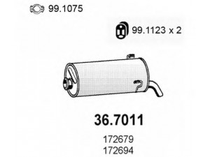 ASSO 36.7011 galinis duslintuvas 
 Išmetimo sistema -> Duslintuvas
172679, 172685, 172694, 1726E0
