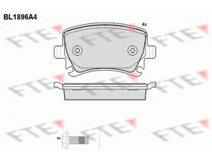 FTE BL1896A4 stabdžių trinkelių rinkinys, diskinis stabdys 
 Techninės priežiūros dalys -> Papildomas remontas
1K0 698 451, 1K0 698 451 B, 1K0 698 451 E