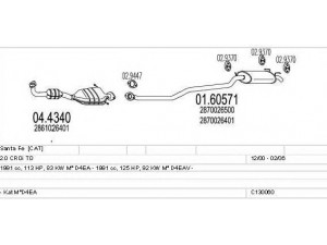 MTS C130060002352 išmetimo sistema 
 Išmetimo sistema -> Išmetimo sistema, visa