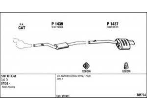 FENNO BM734 išmetimo sistema 
 Išmetimo sistema -> Išmetimo sistema, visa
