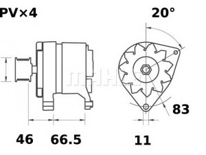 MAHLE ORIGINAL MG 194 kintamosios srovės generatorius 
 Elektros įranga -> Kint. sr. generatorius/dalys -> Kintamosios srovės generatorius
91 510 906, 91 517 980, 91 517 981