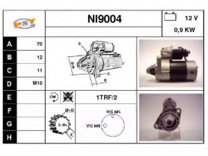 SNRA NI9004 starteris 
 Elektros įranga -> Starterio sistema -> Starteris
233002F000, 2330092350