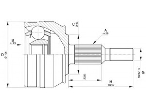 OPEN PARTS CVJ5579.10 jungčių komplektas, kardaninis velenas 
 Ratų pavara -> Sujungimai/komplektas
7H0407321, 7H0407321C, 7H0407321D