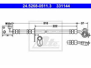 ATE 24.5268-0511.3 stabdžių žarnelė 
 Stabdžių sistema -> Stabdžių žarnelės
01464-SMG-E00