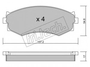 fri.tech. 197.0 stabdžių trinkelių rinkinys, diskinis stabdys 
 Techninės priežiūros dalys -> Papildomas remontas
41060-48R91