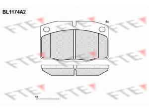 FTE BL1174A2 stabdžių trinkelių rinkinys, diskinis stabdys 
 Techninės priežiūros dalys -> Papildomas remontas
1605586, 1605788, 90398759, 1605463