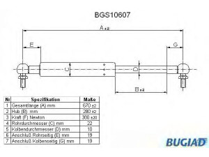 BUGIAD BGS10607 dujinė spyruoklė, bagažinė 
 Priedai -> Bagažinė/pakrovimo skyrius
81850-84040