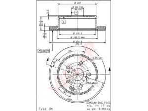 VILLAR 628.1950 stabdžių diskas
4243122090, 4243122120