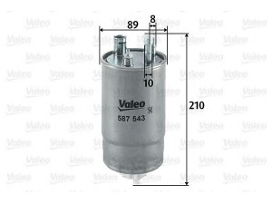 VALEO 587543 kuro filtras 
 Filtrai -> Kuro filtras
77363804, 1542 785, 1542785, 1578 143