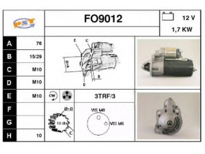 SNRA FO9012 starteris 
 Elektros įranga -> Starterio sistema -> Starteris
1027300, 6203379, 6683311, 7003145
