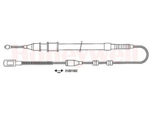 BENDIX 431250B trosas, stovėjimo stabdys 
 Stabdžių sistema -> Valdymo svirtys/trosai
522583, 522588, 522596, 522602