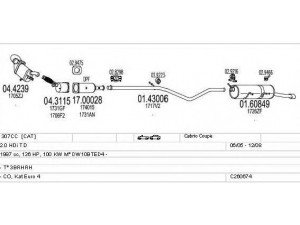 MTS C260674010003 išmetimo sistema 
 Išmetimo sistema -> Išmetimo sistema, visa