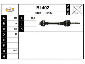 SNRA R1402 kardaninis velenas 
 Ratų pavara -> Kardaninis velenas
7701453033