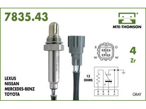 MTE-THOMSON 7835.43.072 lambda jutiklis 
 Išmetimo sistema -> Jutiklis/zondas
89465-42090, 89465-42100, 89465-42090