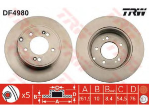 TRW DF4980 stabdžių diskas 
 Stabdžių sistema -> Diskinis stabdys -> Stabdžių diskas
584113K100, 584113K110, 584113K100