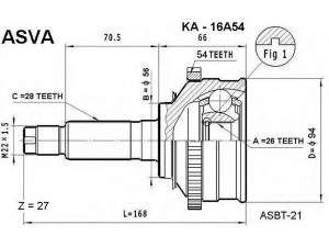 ASVA KA-16A54 jungčių komplektas, kardaninis velenas 
 Ratų pavara -> Sujungimai/komplektas
0K552-25-50XA, 0K552-25-60XA