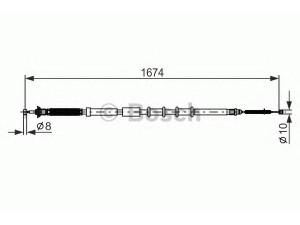 BOSCH 1 987 477 976 trosas, stovėjimo stabdys 
 Stabdžių sistema -> Valdymo svirtys/trosai
55701942