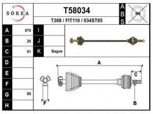 EAI T58034 kardaninis velenas 
 Ratų pavara -> Kardaninis velenas