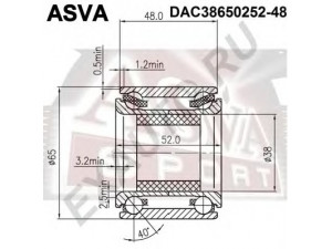 ASVA DAC38650252-48 rato guolis 
 Ašies montavimas/vairavimo mechanizmas/ratai -> Rato stebulė/montavimas -> Rato guolis
