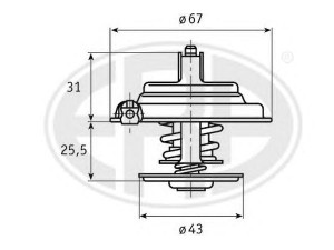 ERA 350184 termostatas, aušinimo skystis 
 Aušinimo sistema -> Termostatas/tarpiklis -> Thermostat
11261291KZ8742-15, 11261967KZ8742-55