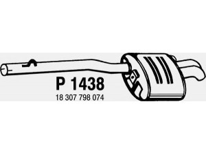 FENNO P1438 galinis duslintuvas 
 Išmetimo sistema -> Duslintuvas
18307798074, 18307802842