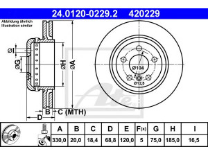 ATE 24.0120-0229.2 stabdžių diskas 
 Dviratė transporto priemonės -> Stabdžių sistema -> Stabdžių diskai / priedai
34 21 6 775 287
