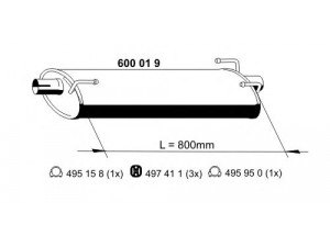 ERNST 600019 vidurinis duslintuvas 
 Išmetimo sistema -> Duslintuvas
50 41 6 33 48