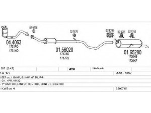 MTS C260715010631 išmetimo sistema 
 Išmetimo sistema -> Išmetimo sistema, visa